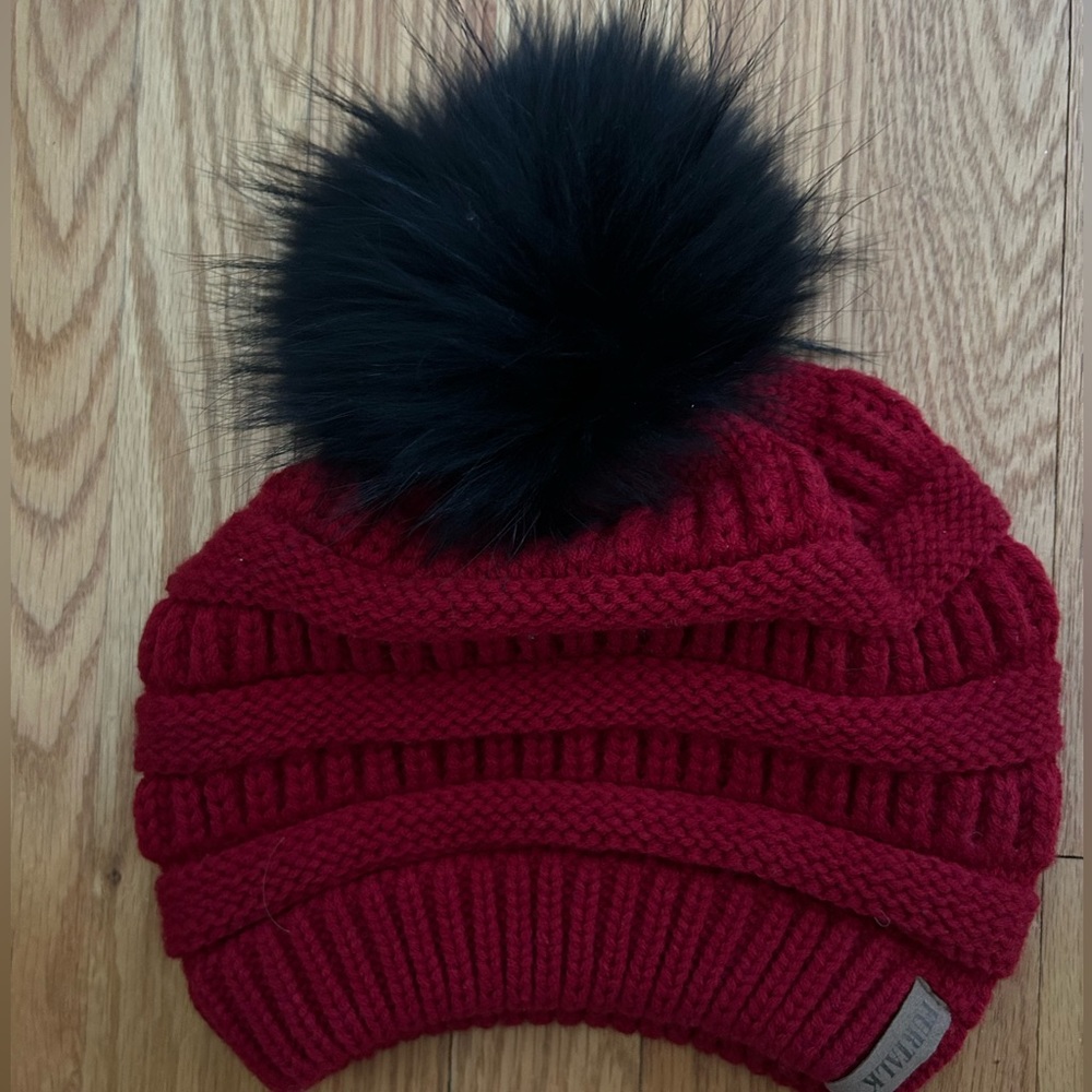 FURTALK Winter Knit Slouchy Beanie Hat Warm Skull Ski Cap Faux Fur Pom Pom Hats